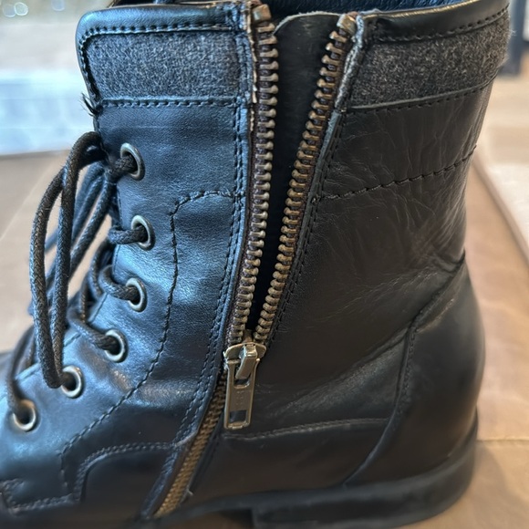 Joe’s Jeans Mitch Black Leather & Textile Combat High-Top Lace-Up Boots Size 9 - Picture 11 of 16